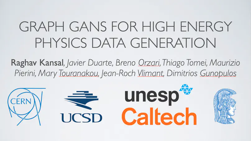 Graph GANs for High Energy Physics Data Generation