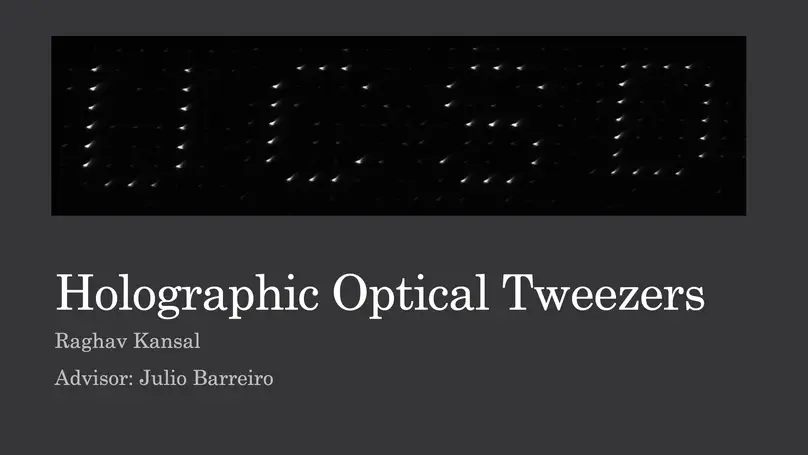 Holographic Optical Tweezers