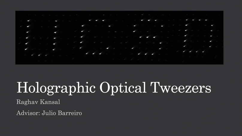 Holographic Optical Tweezers