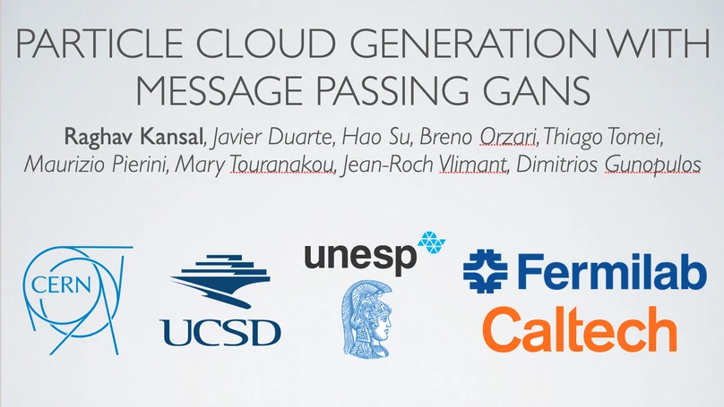 Particle Cloud Generation with Message Passing GANs